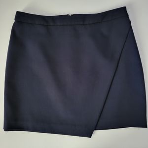 Banana Republic Faux Wrap Asymmetrical Dark Blue Pencil Skirt Size 10